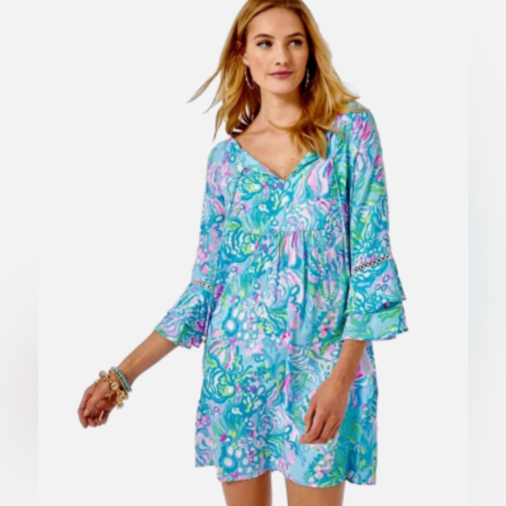 NWT Lilly Pulitzer Azita Tunic Dress in Aqua La Vista